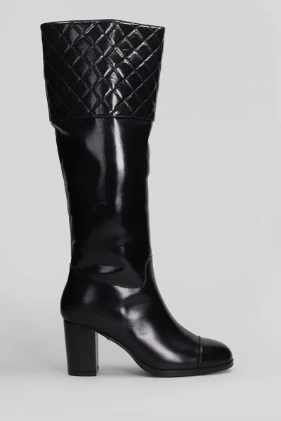 Gold & Rouge 75mm Babi Quilted Boots In Black