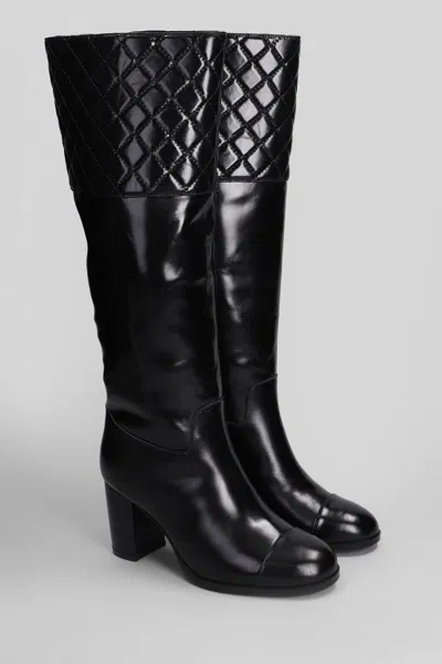 Gold & Rouge 75mm Babi Quilted Boots In Black