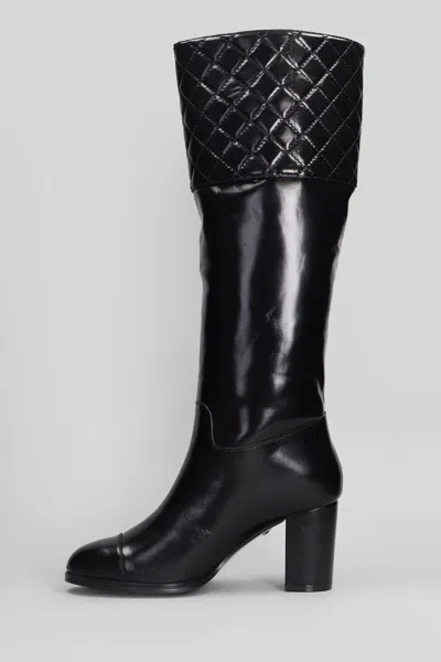 Gold & Rouge 75mm Babi Quilted Boots In Black