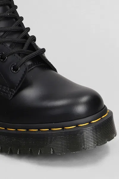 Dr. Martens 1460 Pascal Max Combat Boots In Black Leather In Black