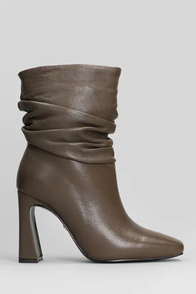 Gold & Rouge Jelly High Heels Ankle Boots In Gray