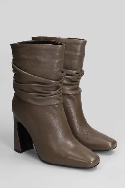 Gold & Rouge Jelly High Heels Ankle Boots In Gray