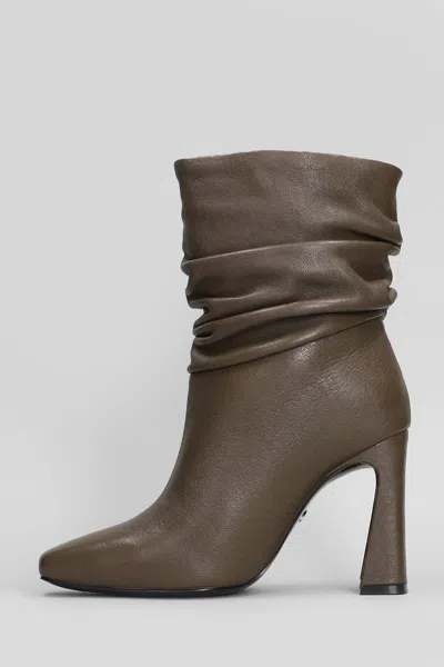 Gold & Rouge Jelly High Heels Ankle Boots In Gray