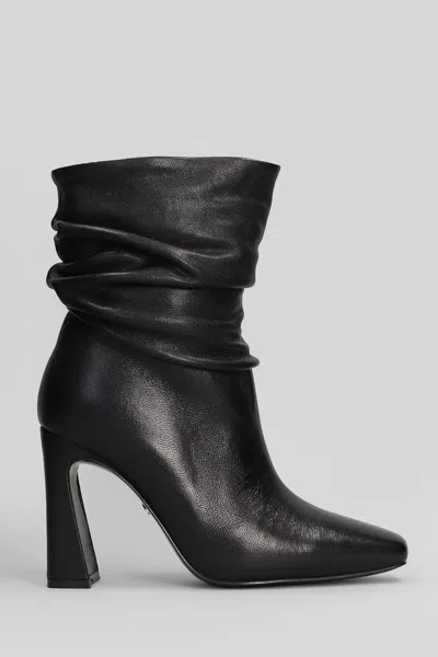 Gold & Rouge Jelly High Heels Ankle Boots In Black