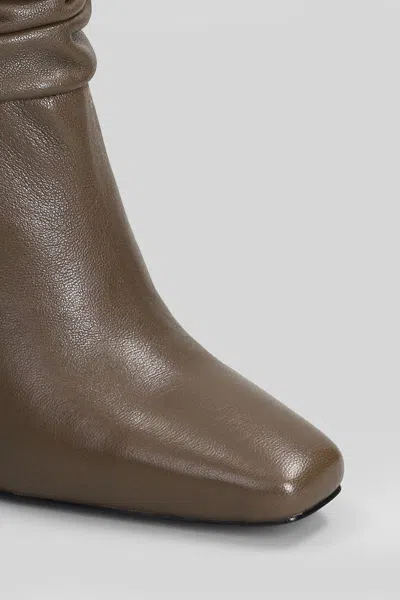 Gold & Rouge Jelly High Heels Ankle Boots In Gray