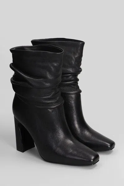 Gold & Rouge Jelly High Heels Ankle Boots In Black