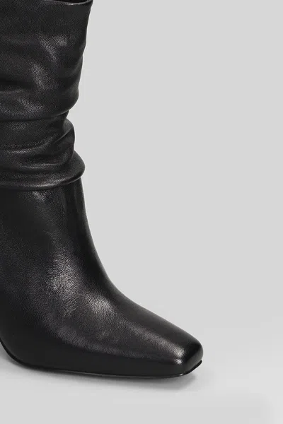 Gold & Rouge Jelly High Heels Ankle Boots In Black