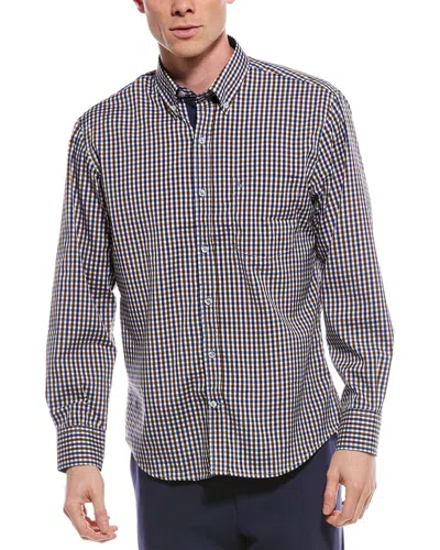 Tailorbyrd Tailorbryd Multi Check Printed Performance Shirt In Brown