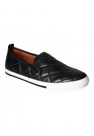 L'amour Des Pieds Women's Kamada Leather Slip-on Sneakers In Black Quilted In Multi