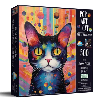 Sunsout Pop Art Cat 500 Piece Jigsaw Puzzle For Adults In Blue