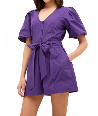 Marie Oliver Devin Cinched Romper In Petunia In Blue