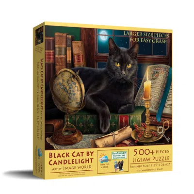 Sunsout Black Cat By Candlelight 500 Piece Jigsaw Puzzle For Adults Large Pieces In Black