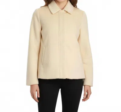 Tulle Hidden Placket Jacket In Cream In Neutral