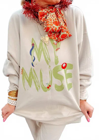 Muse My  Sweatshirt In Beige In Multi