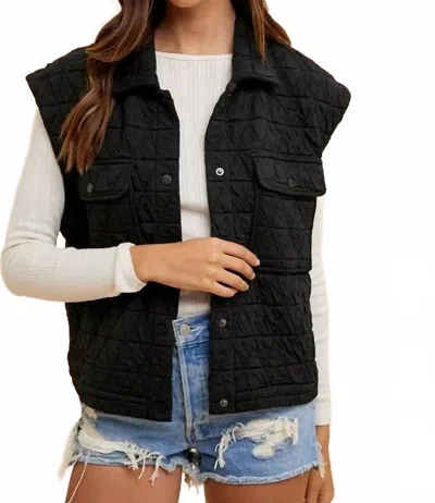 Entro Soft Quilted Vest In Black In Black