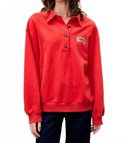 Frnch Tulipe Long Sleeve Sweatshirt In Red-orange In Multi
