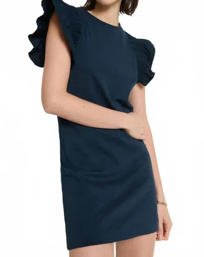 Nation Ltd Ellis Ruffle Sleeve Mini Dress In Night Sky In Blue