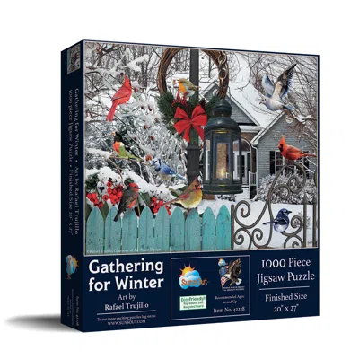 Sunsout Gathering For Winter 1000 Piece Jigsaw Puzzle For Adults Christmas In Blue