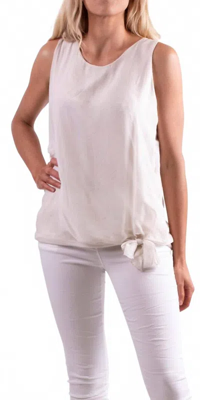 Gigi Moda Paola Scoop Neck Silk Tank Top In Cream In White