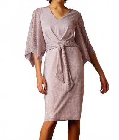 Joseph Ribkoff Front Tie Midi Dress In Rose In Pink