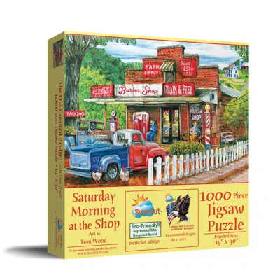 Sunsout Saturday Morning At The Shop 1000 Piece Jigsaw Puzzle For Adults In Yellow