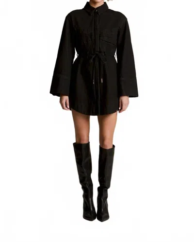 Amur Denim Day Dress In Charcoal In Black