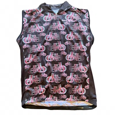 It's In My Heart Women's Bike Blur Sleeveless Cycling Jersey In Black In Black