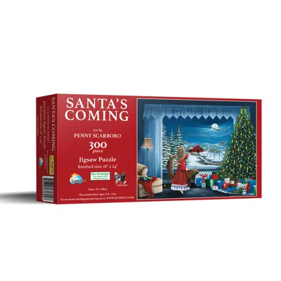 Sunsout Santa's Coming 300 Piece Jigsaw Puzzle For Adults Christmas In Red