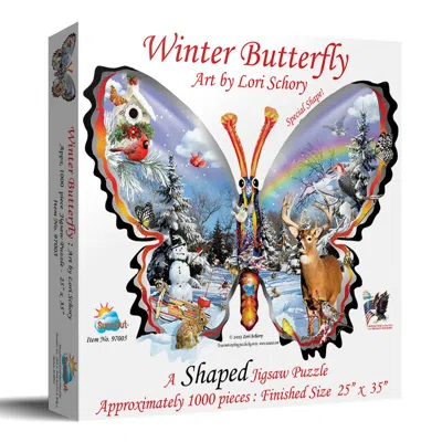 Sunsout Winter Butterfly 1000 Piece Jigsaw Puzzle For Adults Special Shape In White