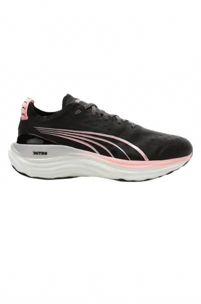 Puma Women's Forever Run Nitro Running Shoe In Black/koral Ice Silver In Multi