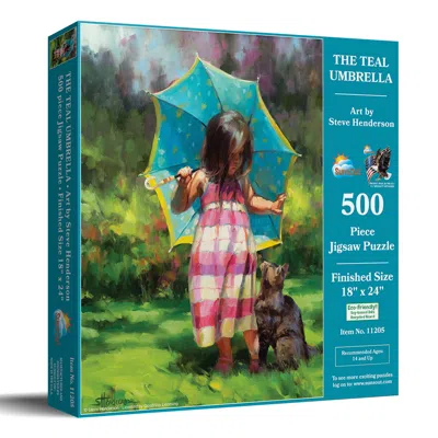 Sunsout The Teal Umbrella 500 Piece Jigsaw Puzzle For Adults