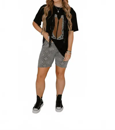 2flyco Chillville Biker Short In Gray Metallic In Gray