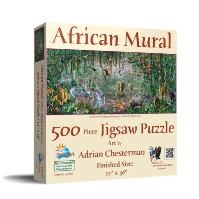 Sunsout African Mural 500 Piece Jigsaw Puzzle For Adults In White