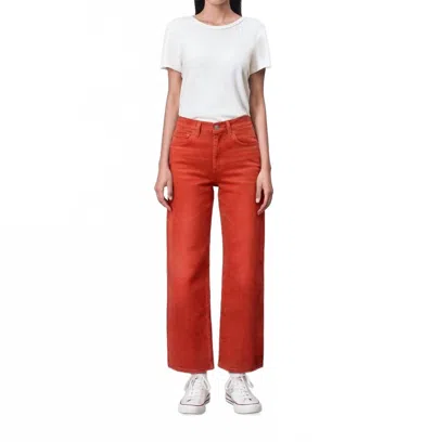 Edwin Marli Wide Leg Jeans In Flame Scarlet In Red