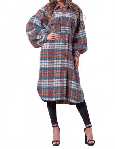 Little Secret Of Mine Plaid Tweed Coat In Multi In Multi