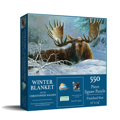 Sunsout Winter Blanket 550 Piece Jigsaw Puzzle For Adults In Blue