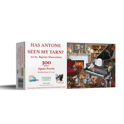 Sunsout Has Anyone Seen My Yarn 300 Piece Jigsaw Puzzle For Adults In White