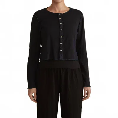Cut Loose Button Down Crop Cardigan - Plus In Night In Black