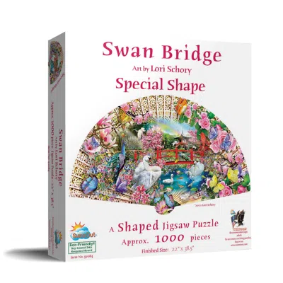 Sunsout Swan Bridge 1000 Piece Jigsaw Puzzle For Adults Special Shape In White