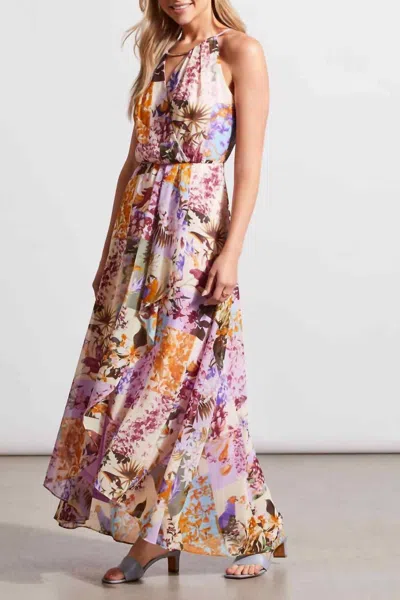 Tribal Lined Maxi Dress In Iris In Pink
