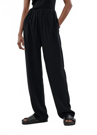 Co Collections Stretch Crepe Elastic Waist Trouser In Black In Black