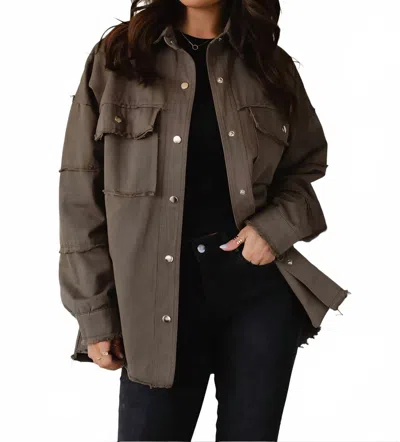 Panache The Whiskey Weather Shacket In Olive In Green