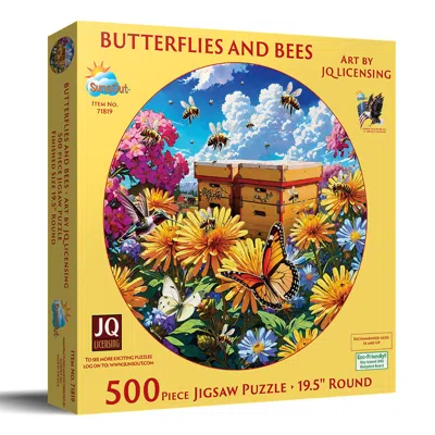 Sunsout Butterflies And Bees 500 Piece Jigsaw Puzzle For Adults Round In Yellow