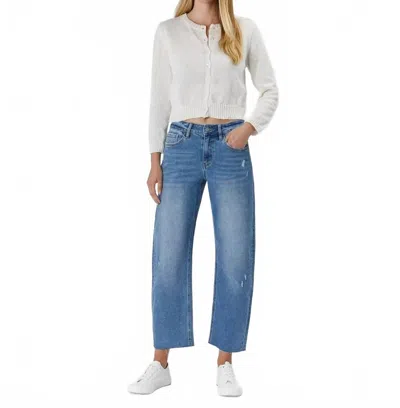 Lovervet Smooth Move High Rise Barrel Leg Jeans In Her Possession In Blue