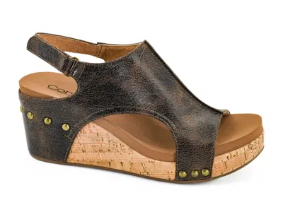 Corkys Footwear Women's Carley Crinkle Wedges In Espresso In Brown