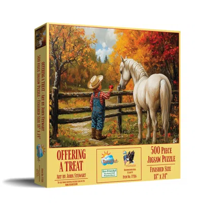 Sunsout Offering A Treat, Horse 500 Piece Jigsaw Puzzle For Adults In Yellow