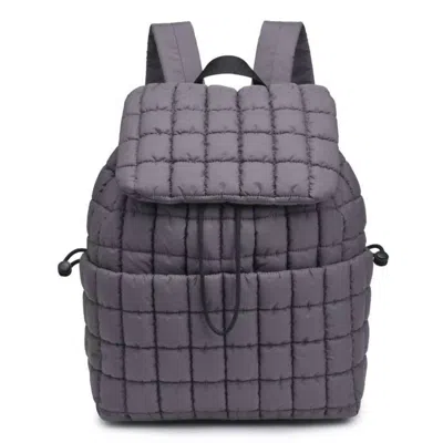 Urban Expressions Women's Alex Nylon Quilted Puffer Backpack In Carbon Grey In Gray