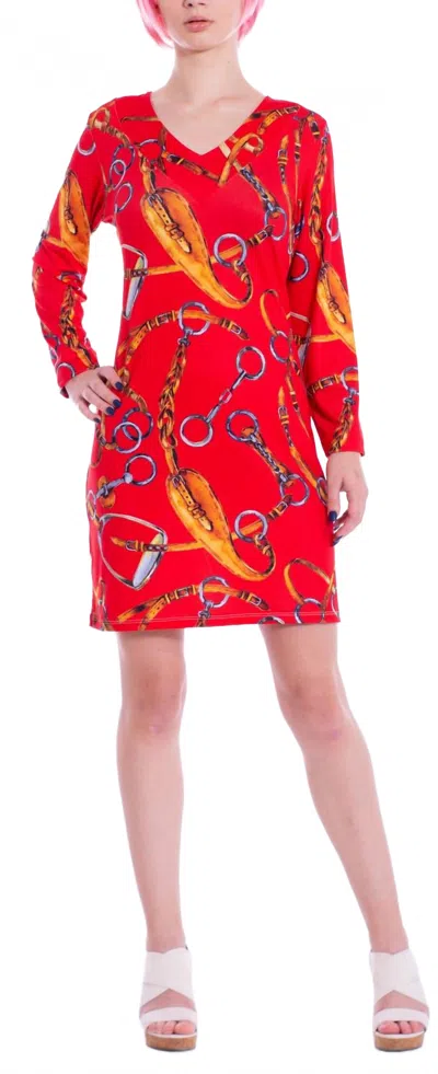 Michelle Parisou Ashley Mini Dress In Scarlet Track In Red