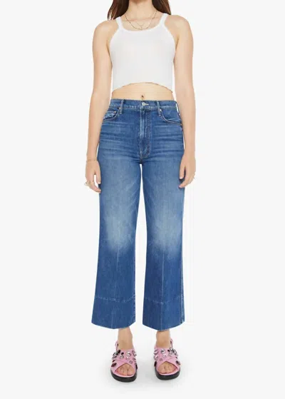 Mother Maven Wide Hem Ankle Jeans In Rags To Riches In Blue