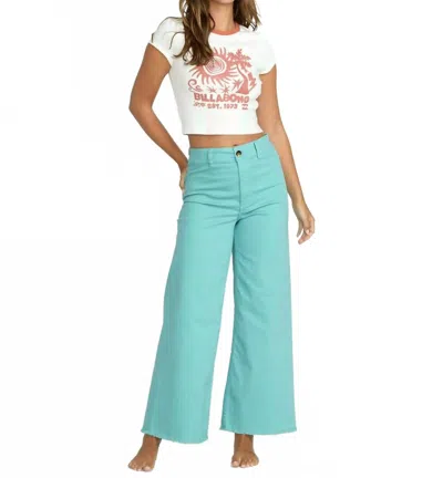 Billabong Free Fall Twill High-waist Pants In Misty Blue In Blue